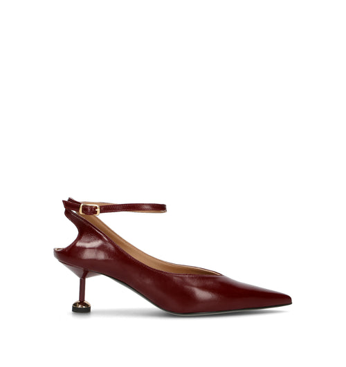 WO MILANO Décolleté donna bordeaux in pelle