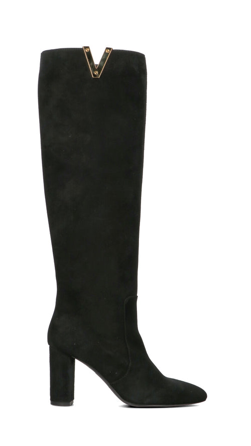 VIA ROMA 15 Stivale donna nero in suede