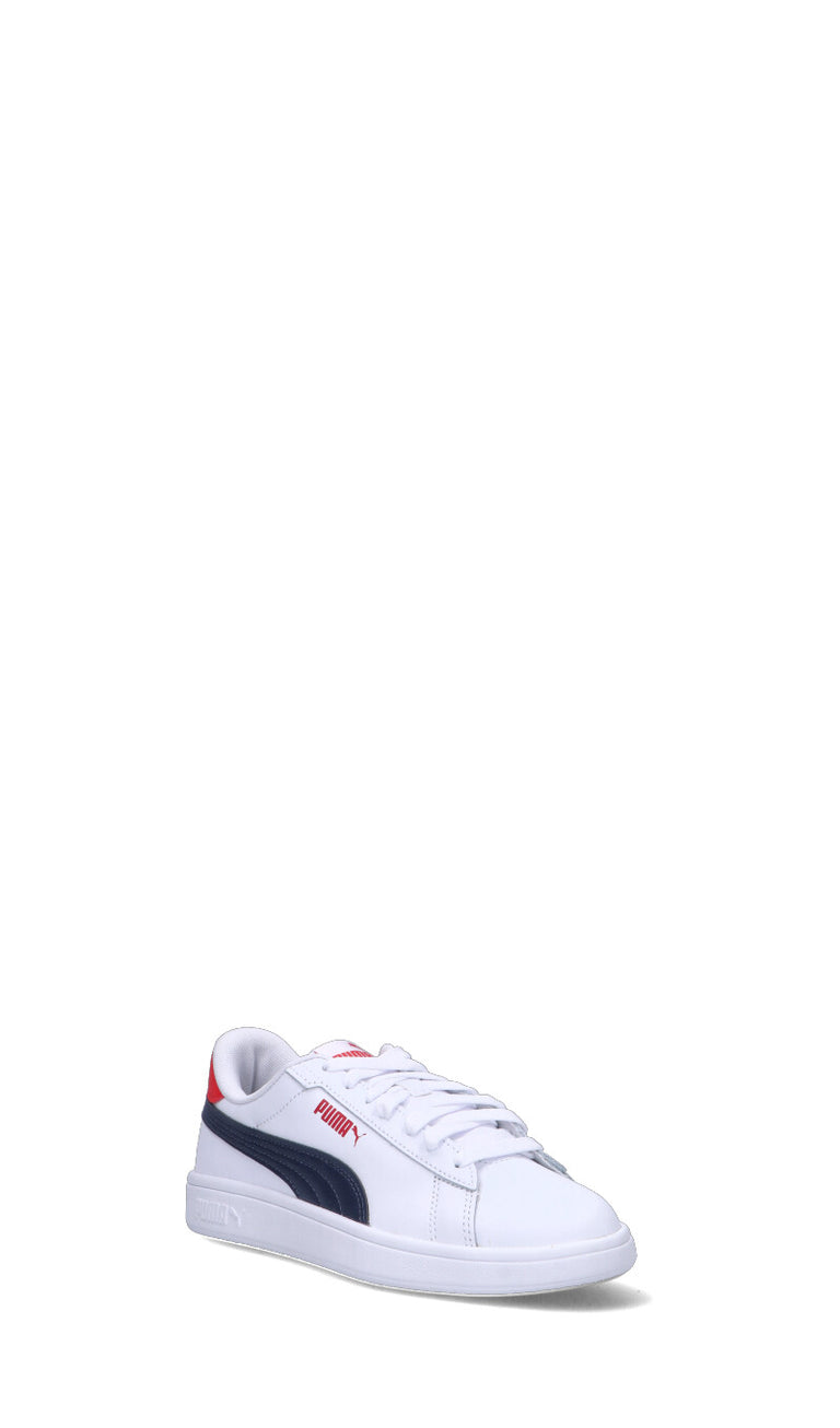 PUMA - SMASH 3.0 L JR Sneaker ragazzo bianca/blu/rossa in pelle