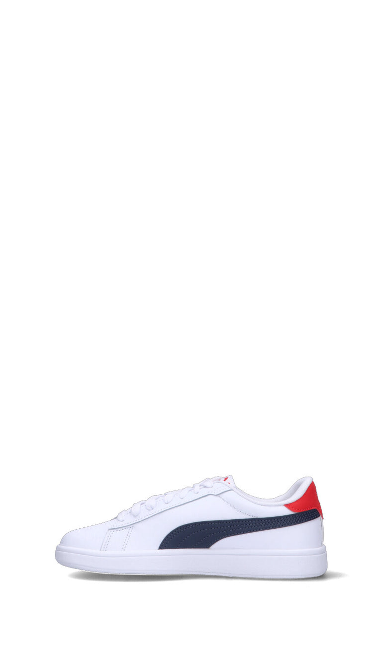 PUMA - SMASH 3.0 L JR Sneaker ragazzo bianca/blu/rossa in pelle