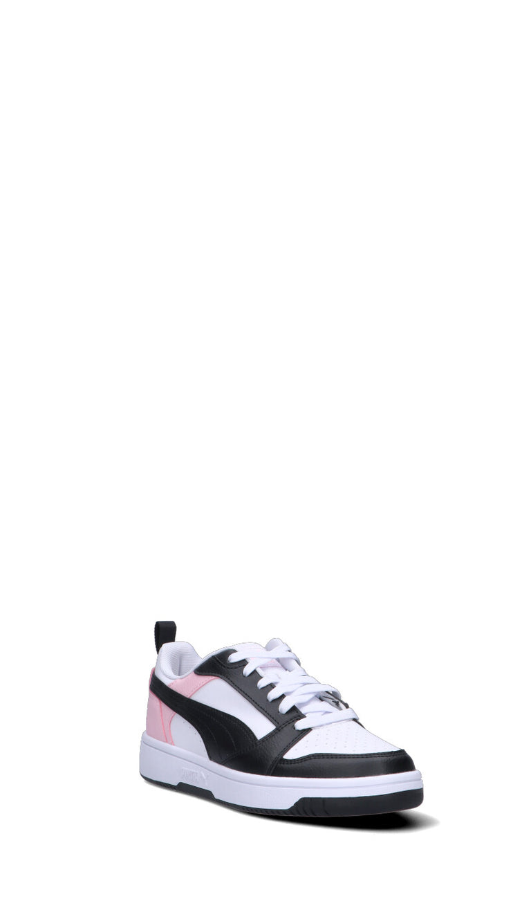 PUMA - REBOUND V6 LO JR Sneaker ragazza bianca/nera/rosa
