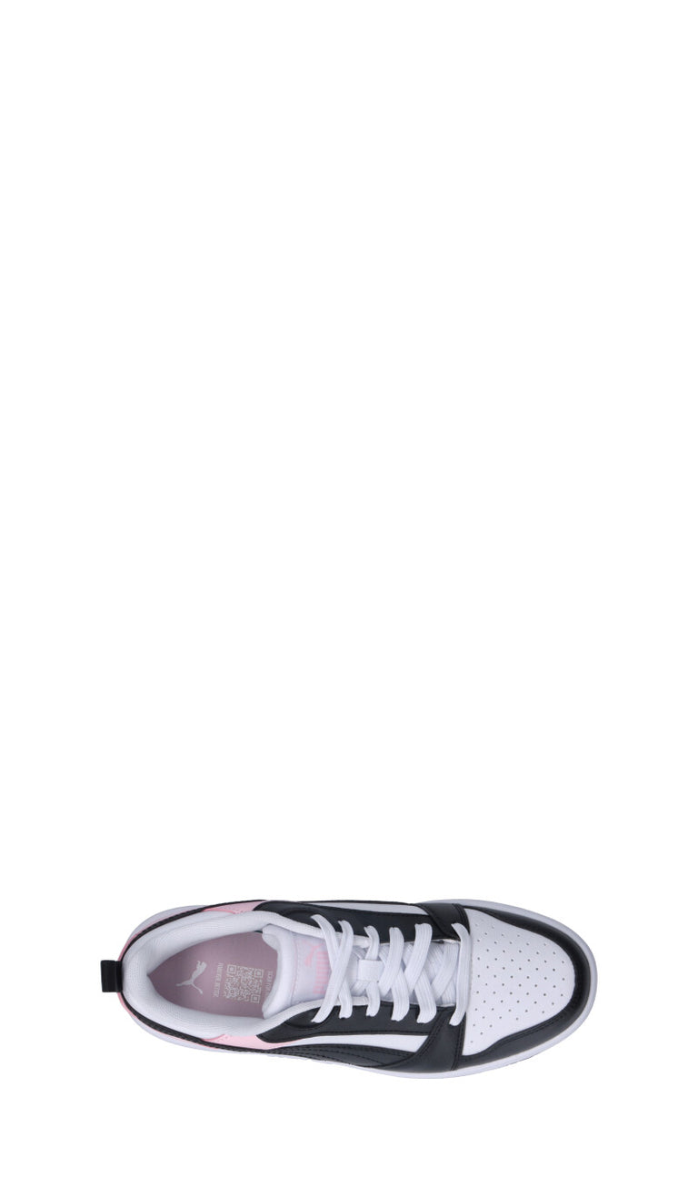 PUMA - REBOUND V6 LO JR Sneaker ragazza bianca/nera/rosa