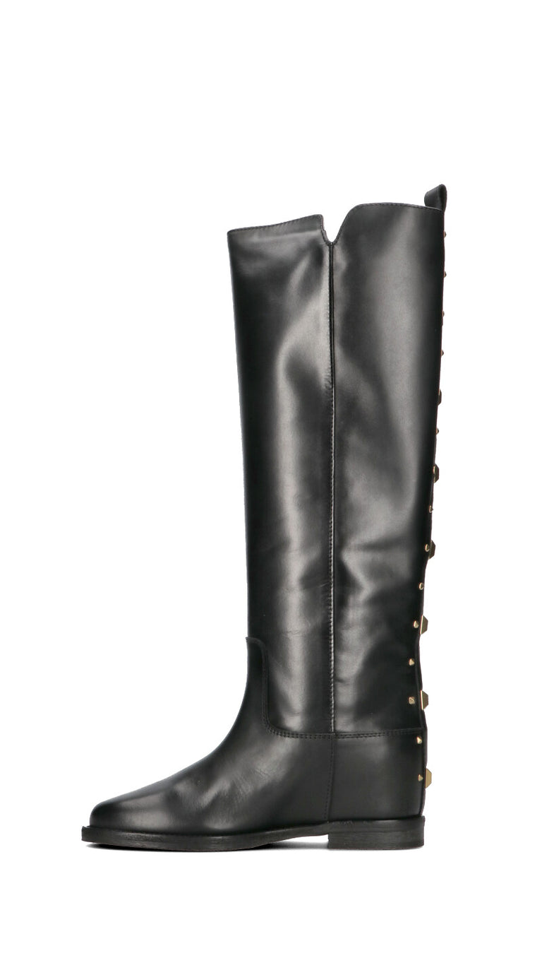 VIA ROMA 15 Stivale donna nero in pelle