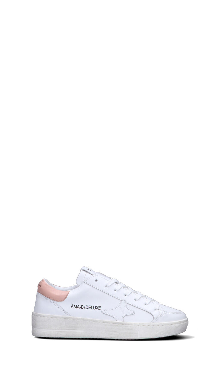 AMA-BRAND Sneaker donna bianca/rosa in pelle