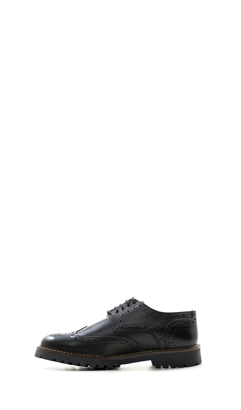 NEROFUMO Stringata uomo nero in pelle brogue