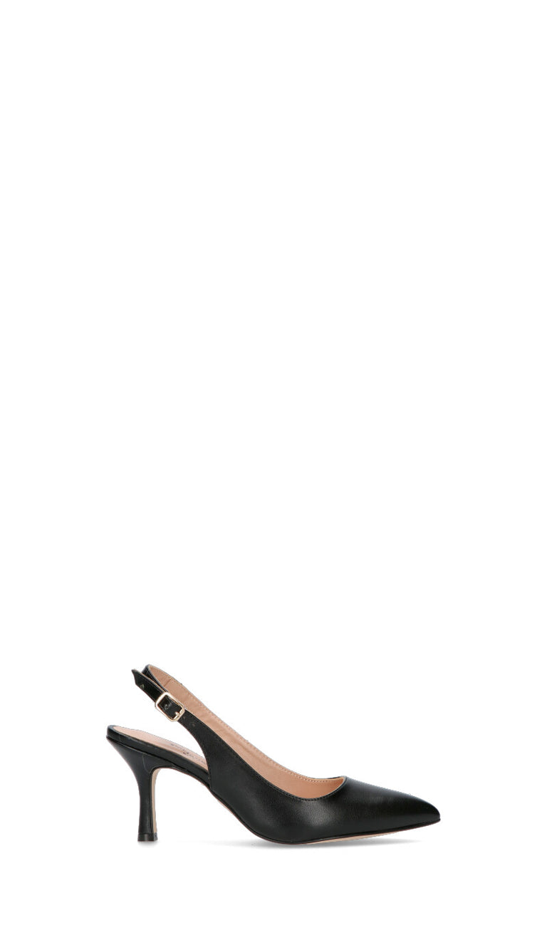 PERLAMARINA Slingback donna nera in pelle