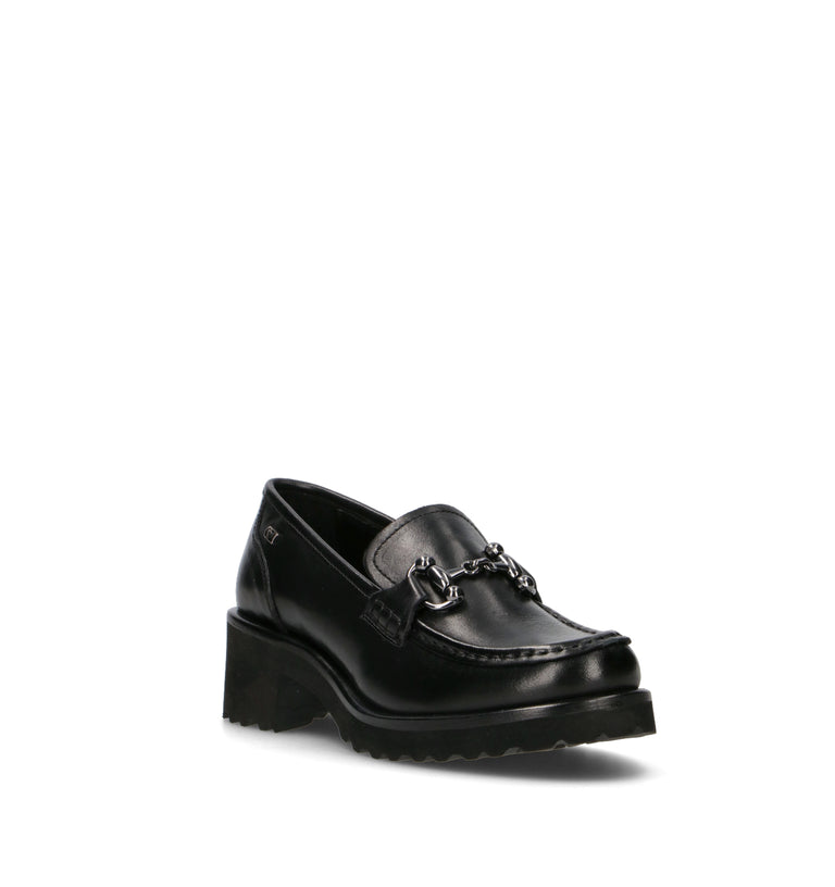VALLEVERDE Mocassino donna nero in pelle
