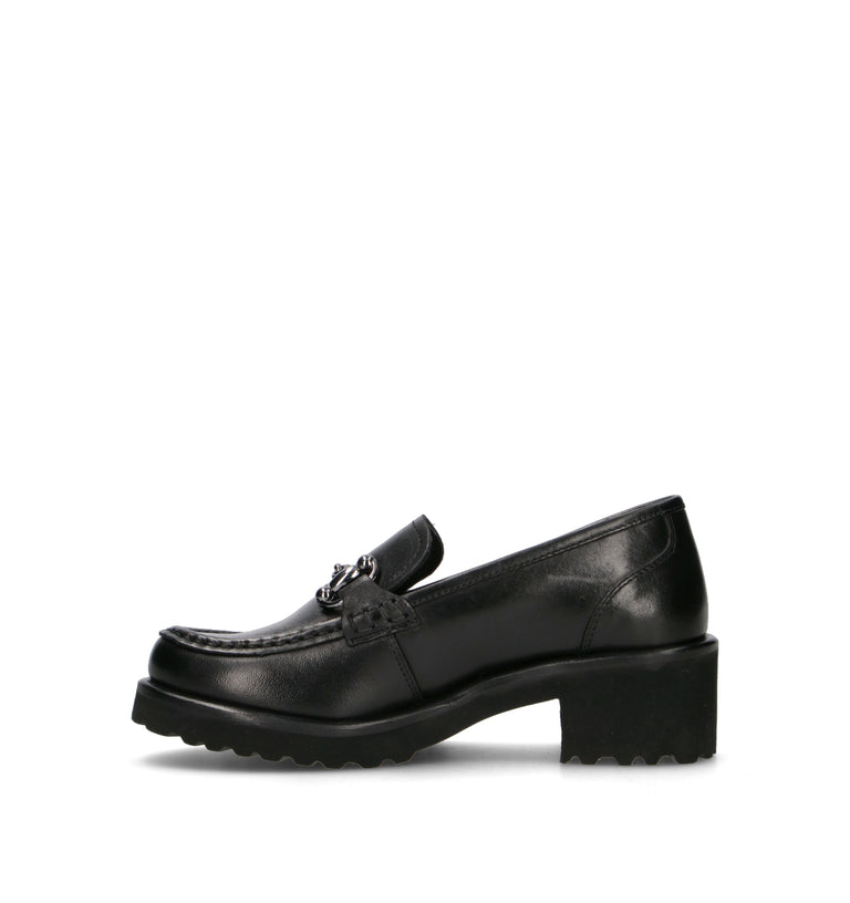 VALLEVERDE Mocassino donna nero in pelle