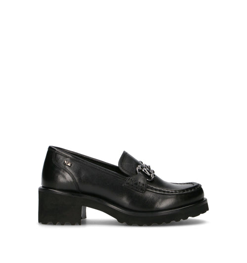 VALLEVERDE Mocassino donna nero in pelle