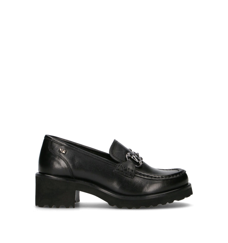 VALLEVERDE Mocassino donna nero in pelle
