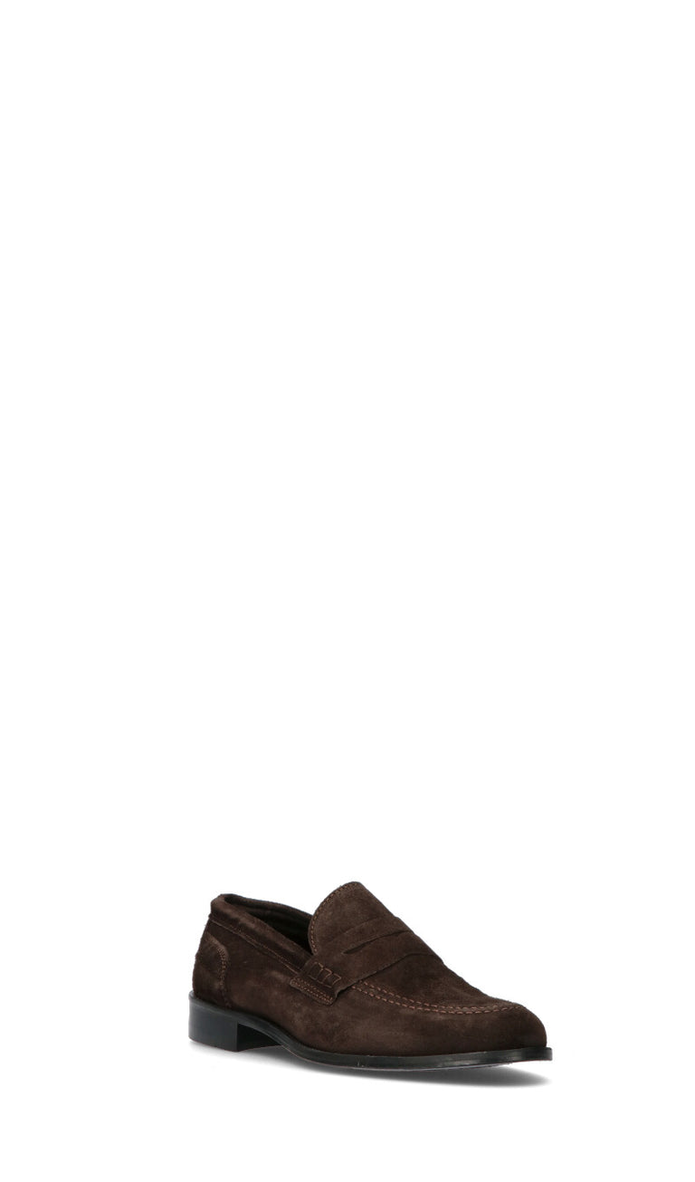 LORENZO TERRA Mocassino uomo marrone in suede