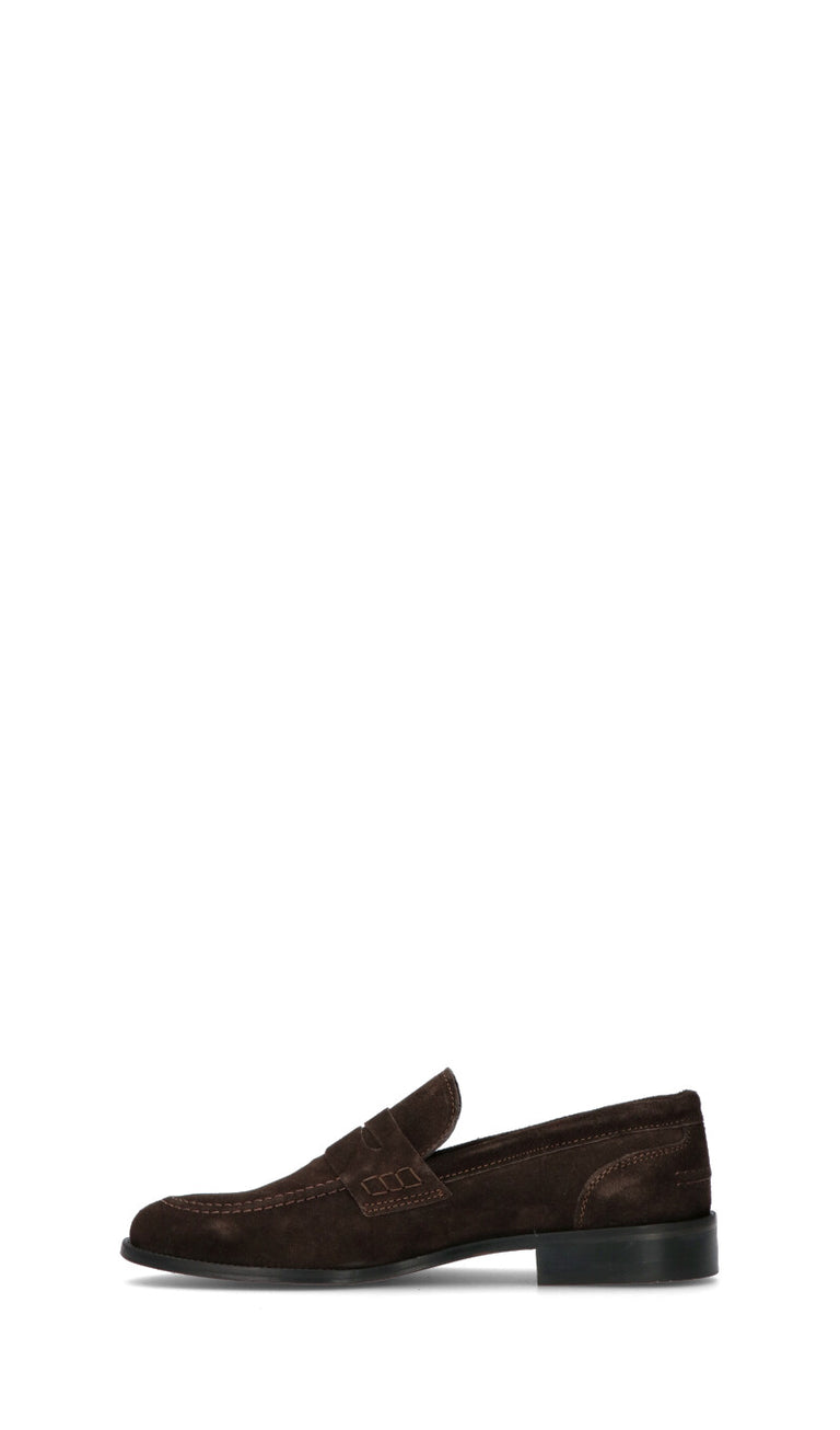 LORENZO TERRA Mocassino uomo marrone in suede