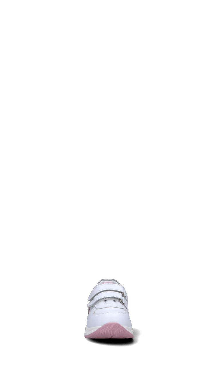 LIU JO Sneaker bimba bianca/argento/rosa in pelle