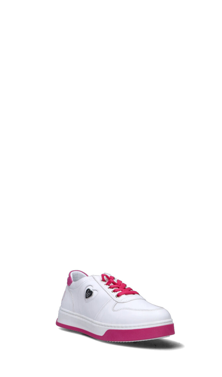 LIU JO Sneaker ragazza bianca/fucsia in pelle