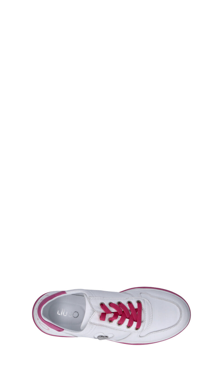 LIU JO Sneaker ragazza bianca/fucsia in pelle