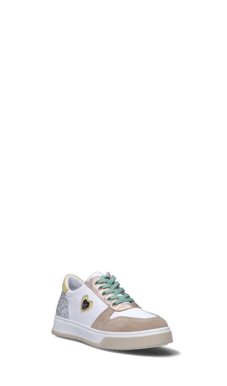LIU JO Sneaker ragazza bianca/beige/gialla in pelle