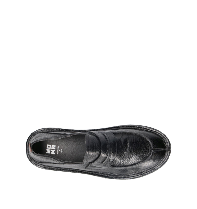 MOMA Mocassino uomo nero in pelle