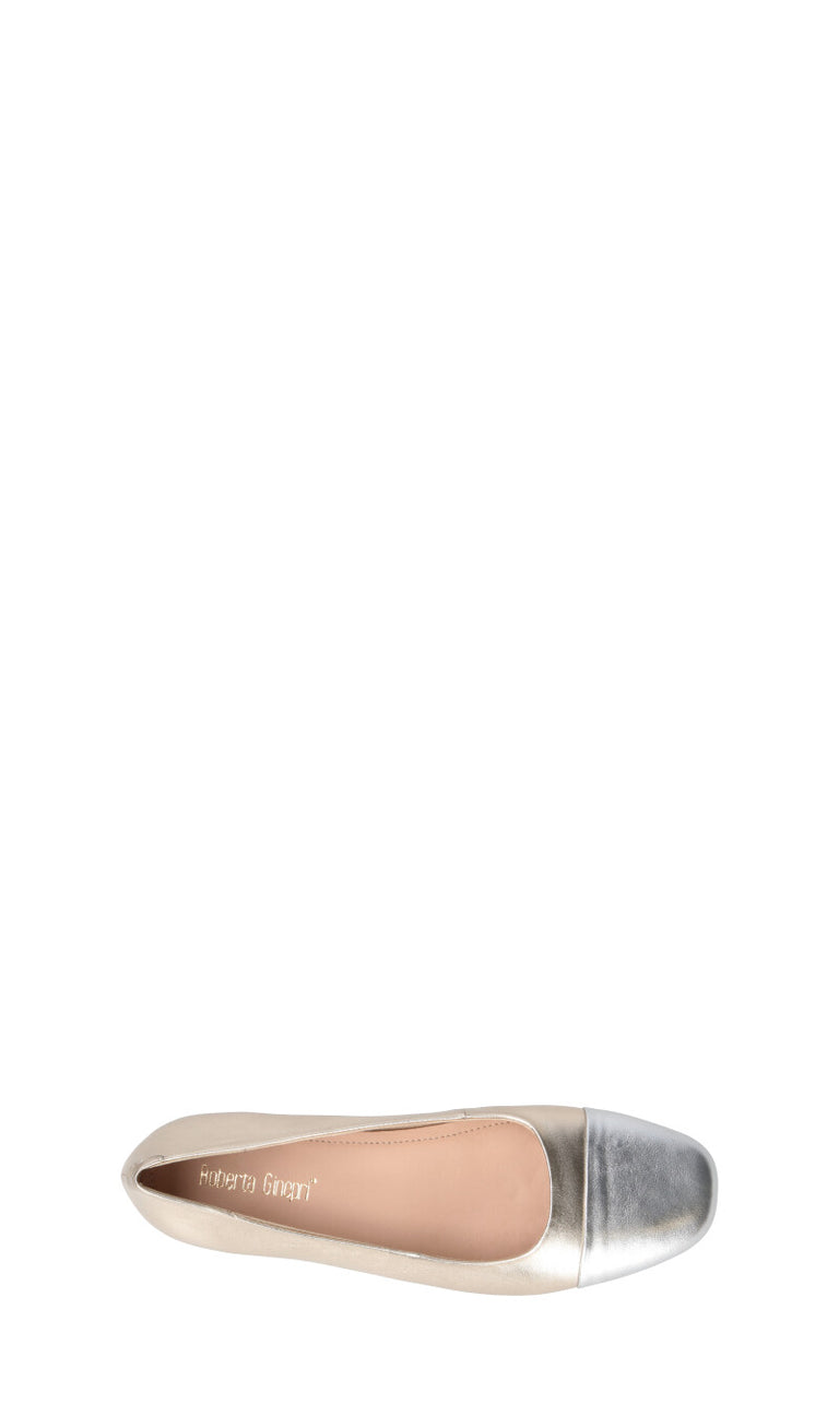 ROBERTA GINEPRI Ballerina donna oro/argento in pelle