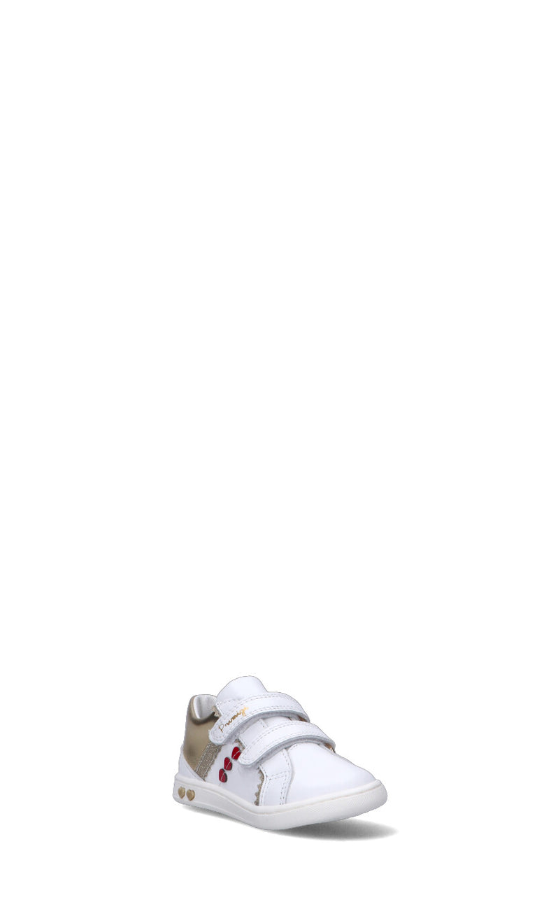 PRIMIGI Sneaker bimbo bianca/oro in pelle