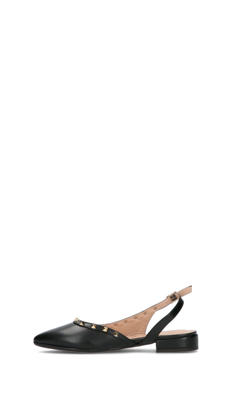 PERLAMARINA Slingback donna nera in pelle