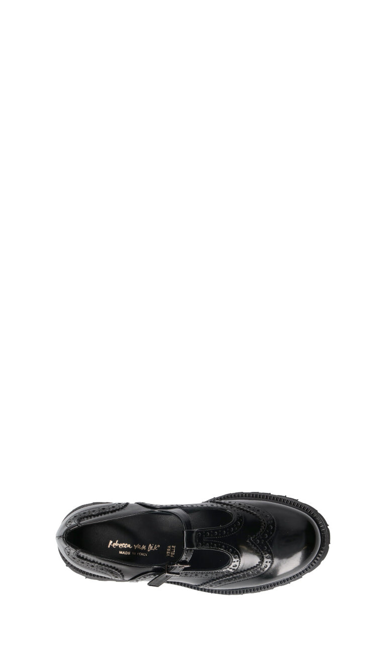 REBECCA VAN DICK Mocassino donna nero in pelle