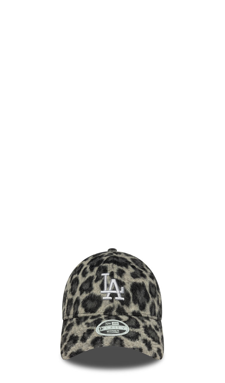 NEW ERA 9FORTY WOMEN Cappello 'LA Dodgers' leopardato grigio