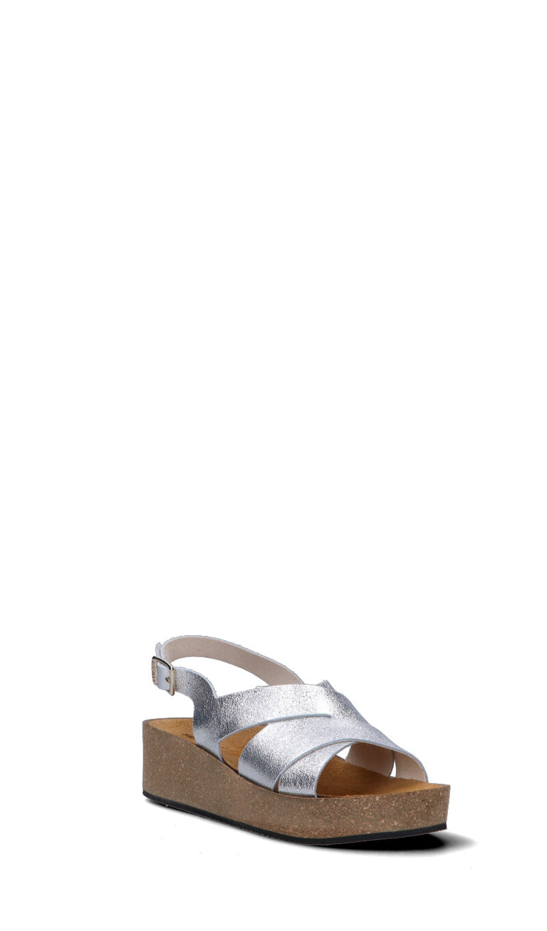 FRAU Sandalo donna argento in pelle