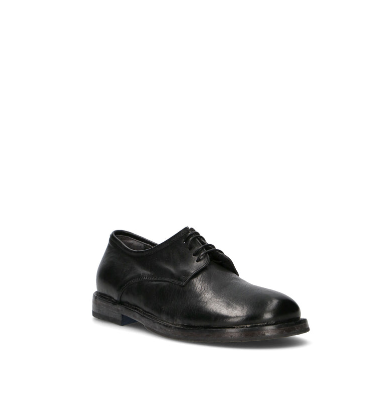 MOMA Stringata uomo nera in pelle