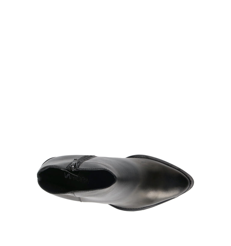 VARIOPINTO Tronchetto donna nero in pelle