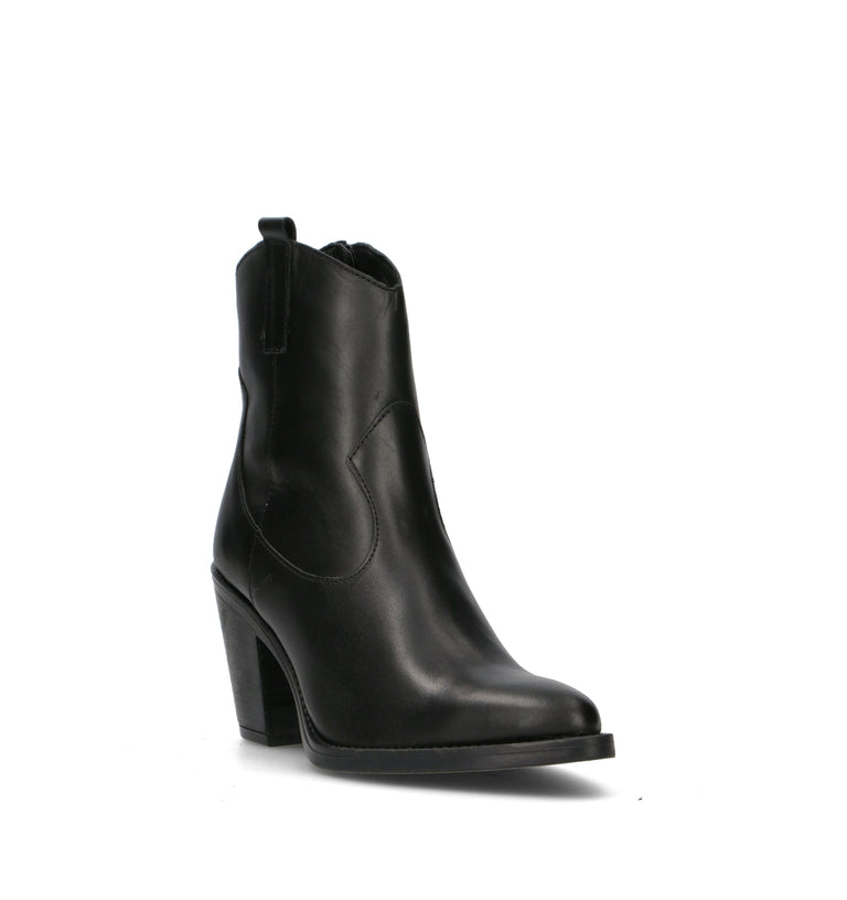 VARIOPINTO Tronchetto donna nero in pelle