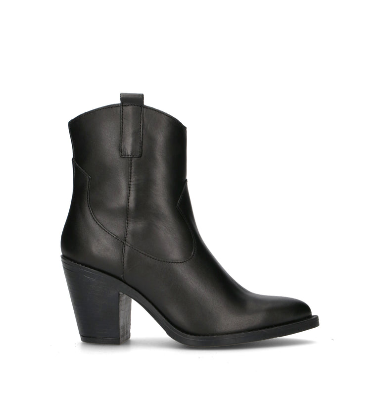VARIOPINTO Tronchetto donna nero in pelle