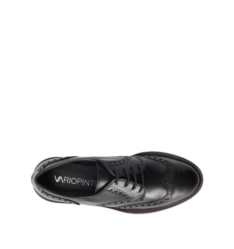 VARIOPINTO Stringata donna nera in pelle