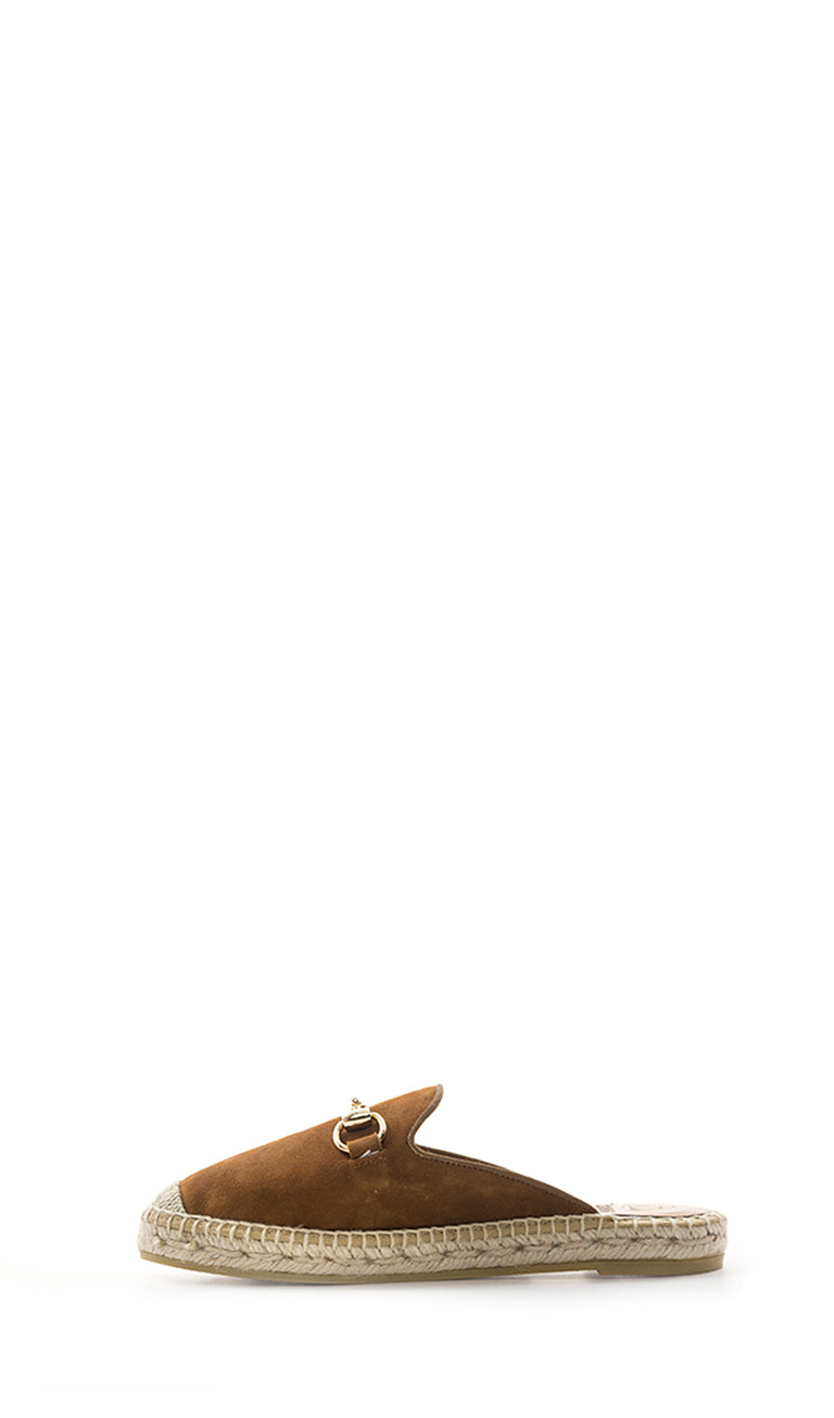 KANNA Ciabatta donna beige in suede staffa