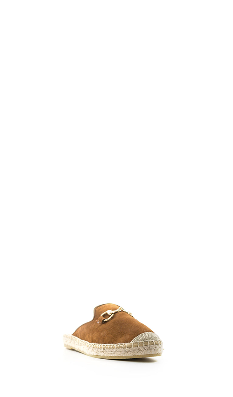 KANNA Ciabatta donna beige in suede staffa