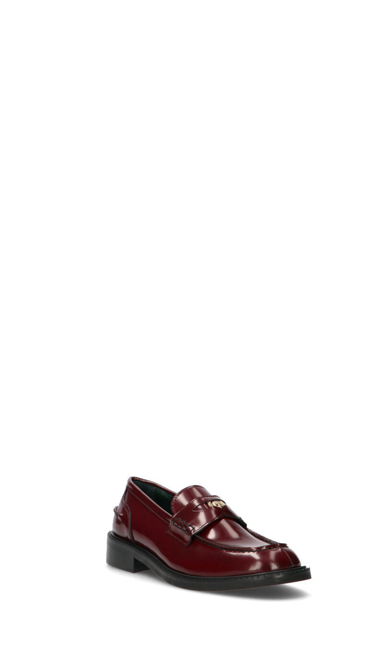 REBECCA VAN DIK Mocassino donna bordeaux in pelle