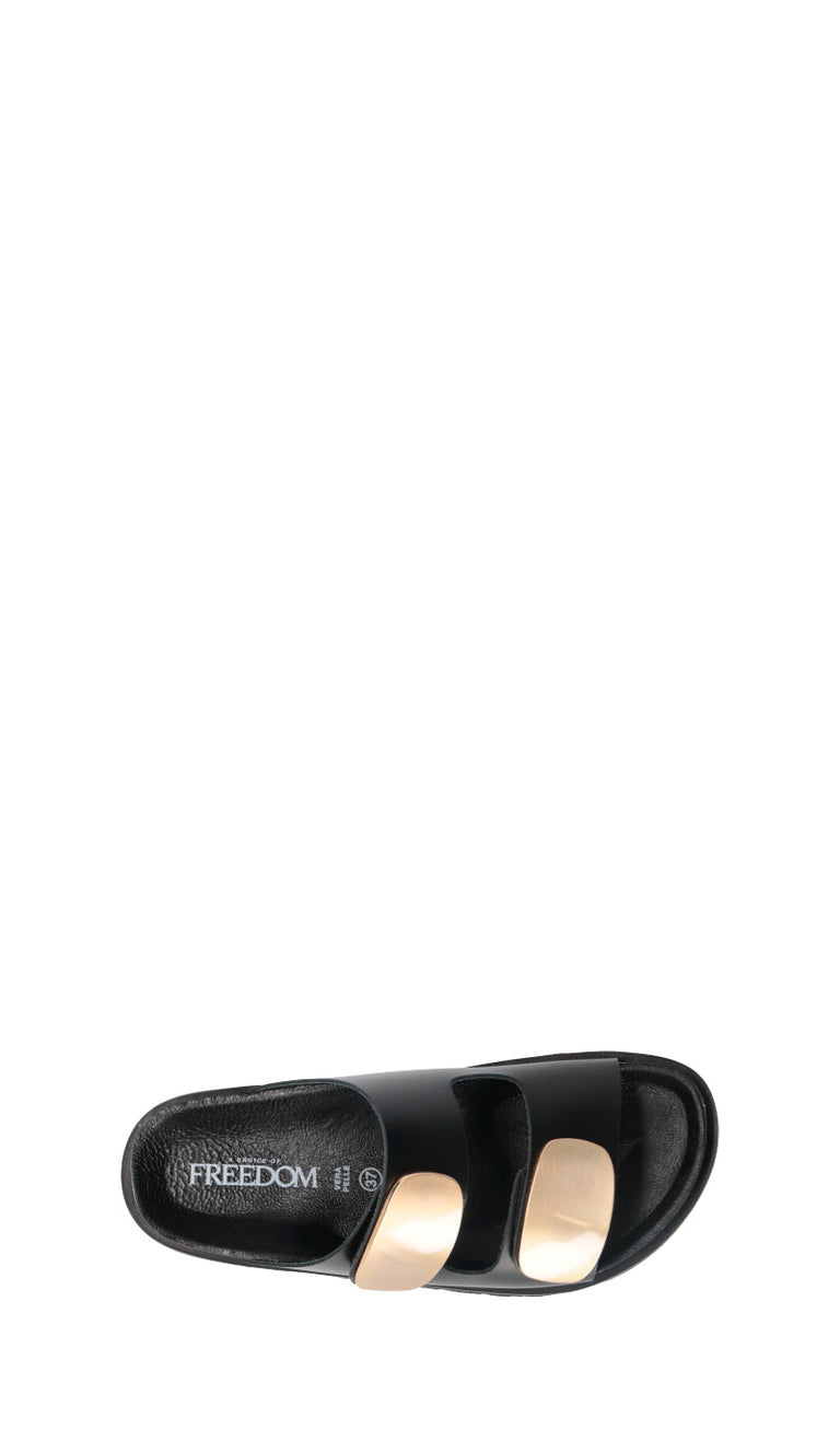 FREEDOM Ciabatta donna nera in pelle