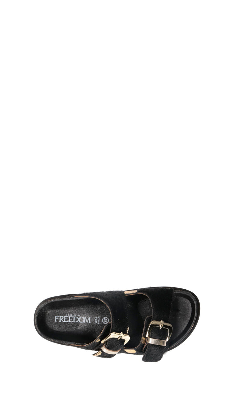 FREEDOM Ciabatta donna nera in pelle