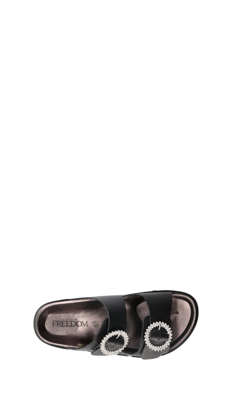 FREEDOM Ciabatta donna nera in pelle