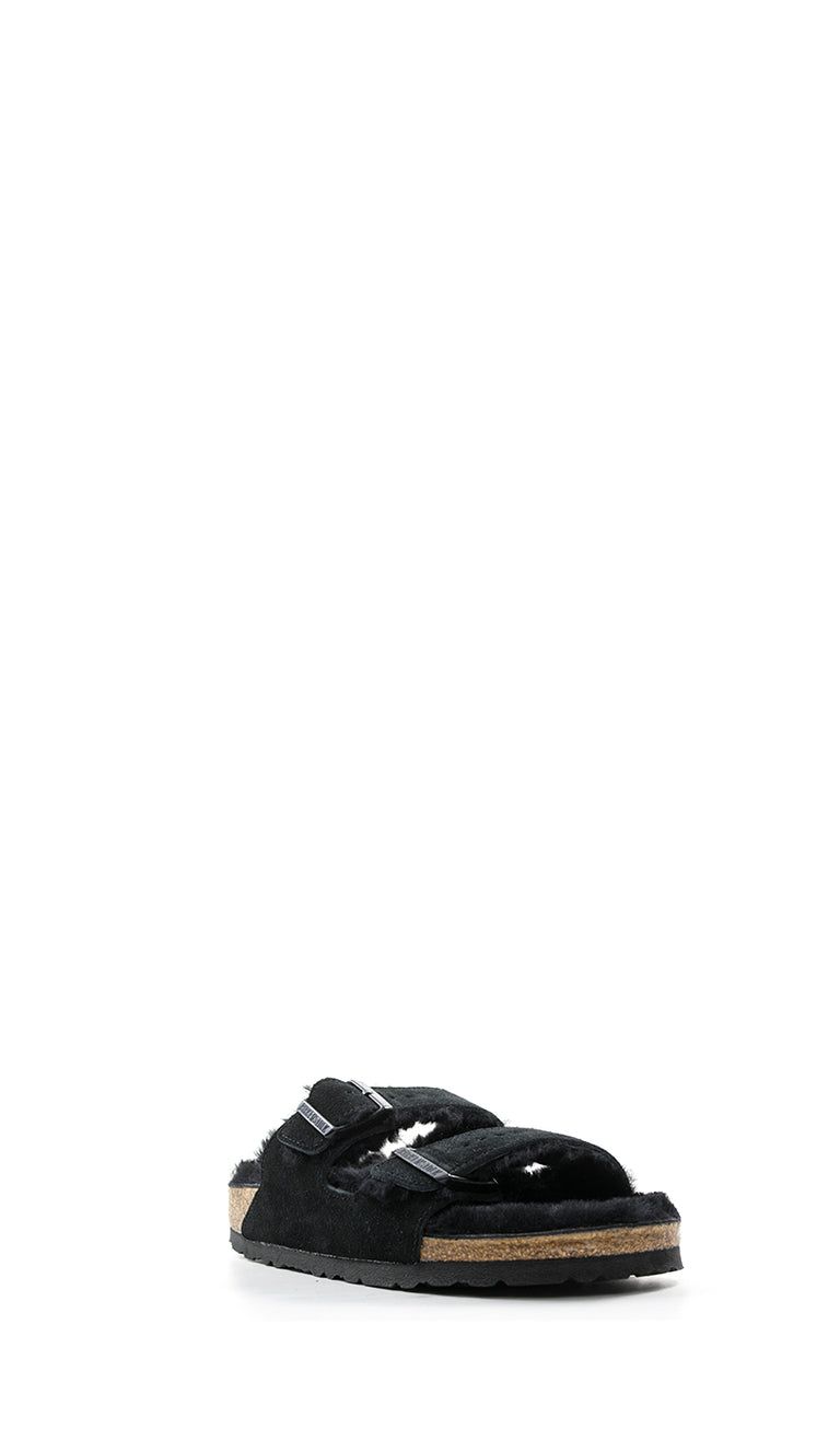 BIRKENSTOCK Ciabatta donna nera in suede