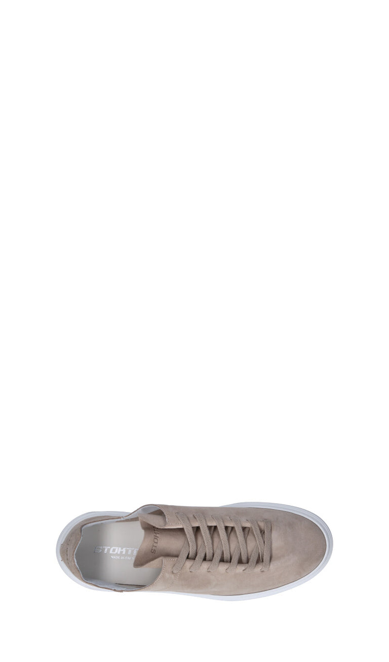 STOKTON Sneaker uomo beige in suede