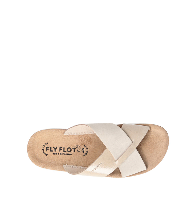 FLY FLOT Ciabatta donna avorio in pelle