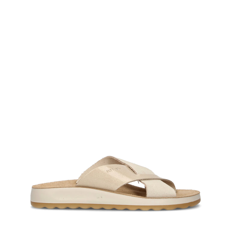 FLY FLOT Ciabatta donna avorio in pelle