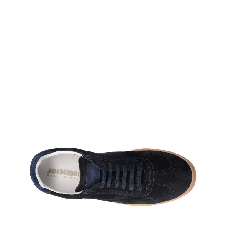 SOLDINI 80 Sneaker uomo blu in suede