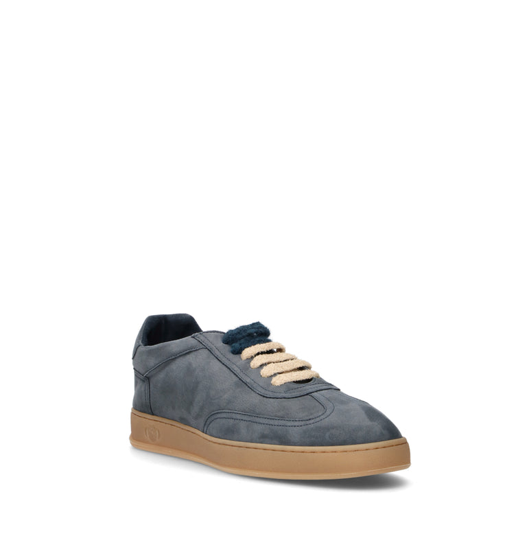 SOLDINI 80 Sneaker uomo blu in suede