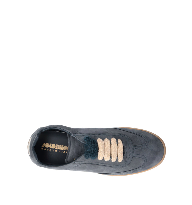 SOLDINI 80 Sneaker uomo blu in suede