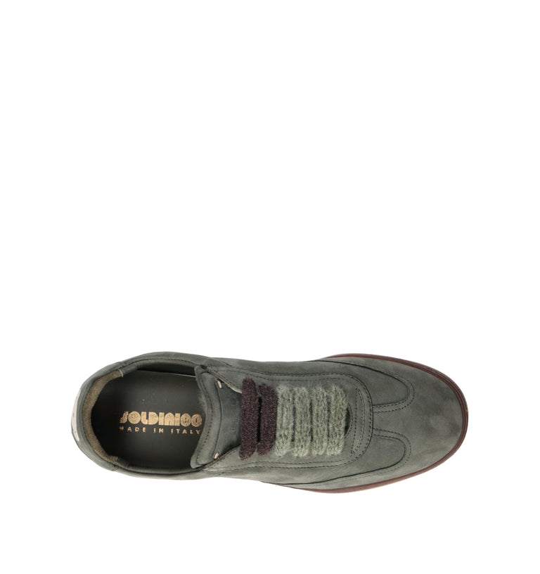 SOLDINI 80 Sneaker uomo verde in suede