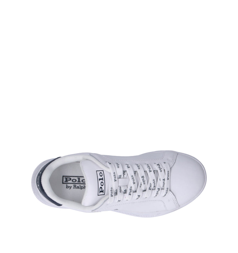 POLO RALPH LAUREN Sneaker donna bianca/blu in pelle