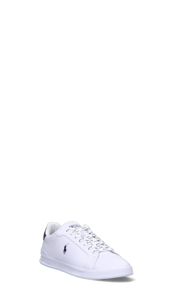 RALPH LAUREN Sneaker uomo bianca e nera in pelle