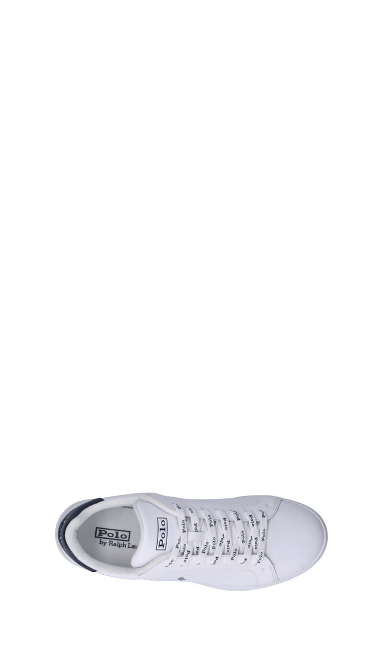 RALPH LAUREN Sneaker uomo bianca e nera in pelle