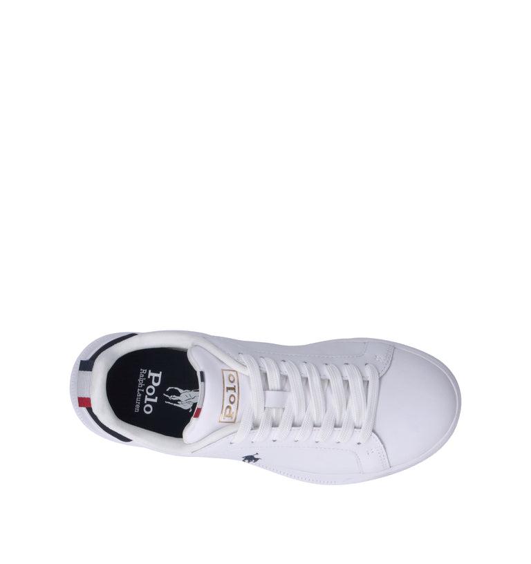 POLO RALPH LAUREN Sneaker donna bianca/blu in pelle